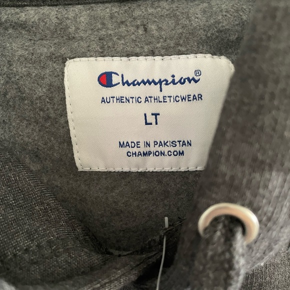 NEW men’s big and tall champion hoodie gray sweatshirt Size LT - Picture 3 of 4